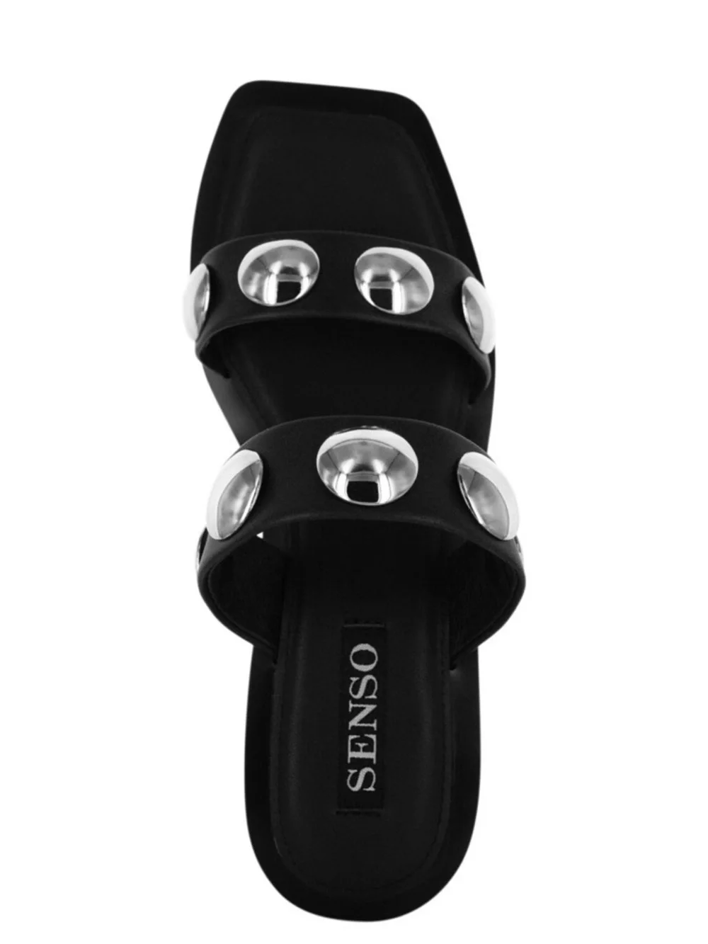 SENSO Black Leather Studded Sandals NWT